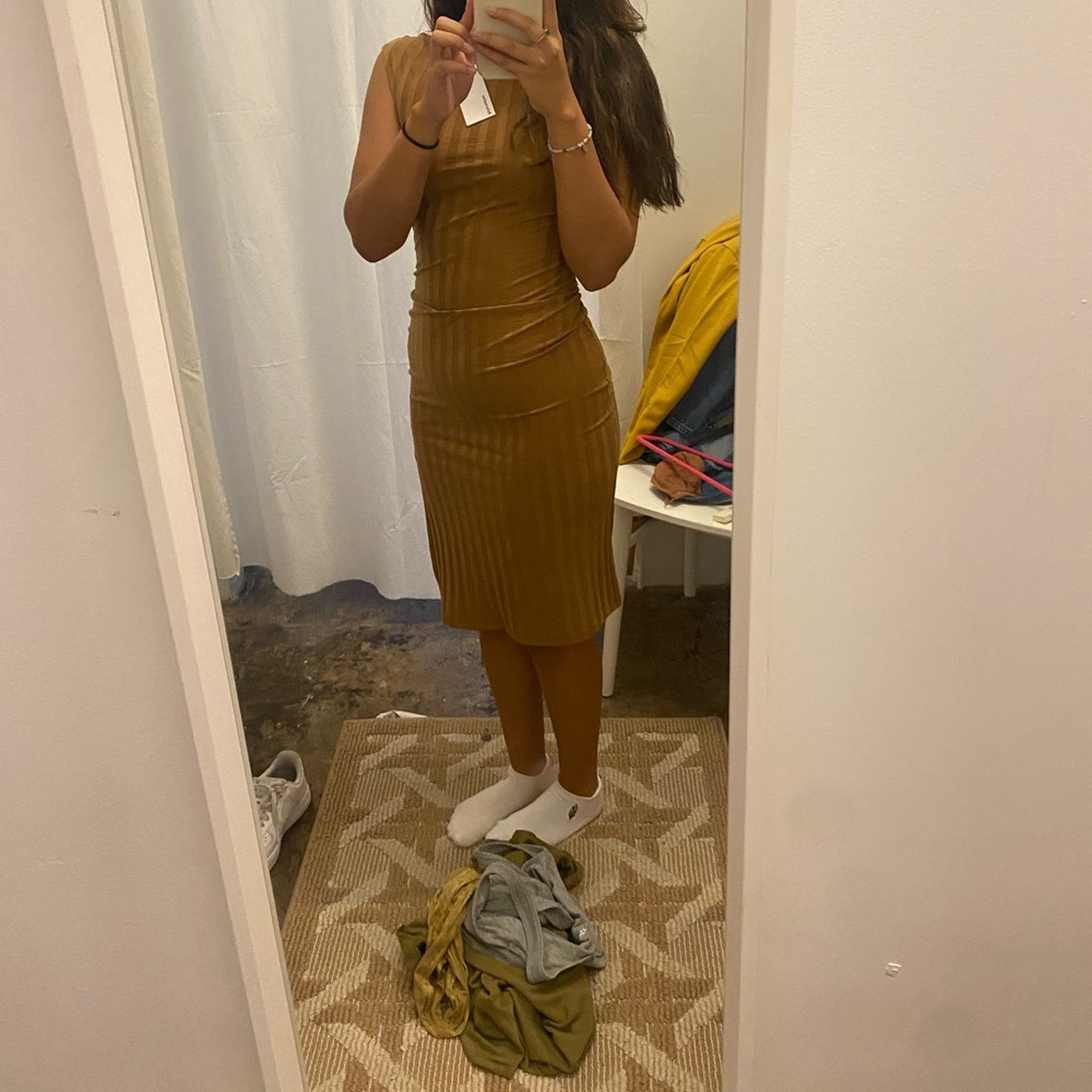 Reformation brown tan dress xs